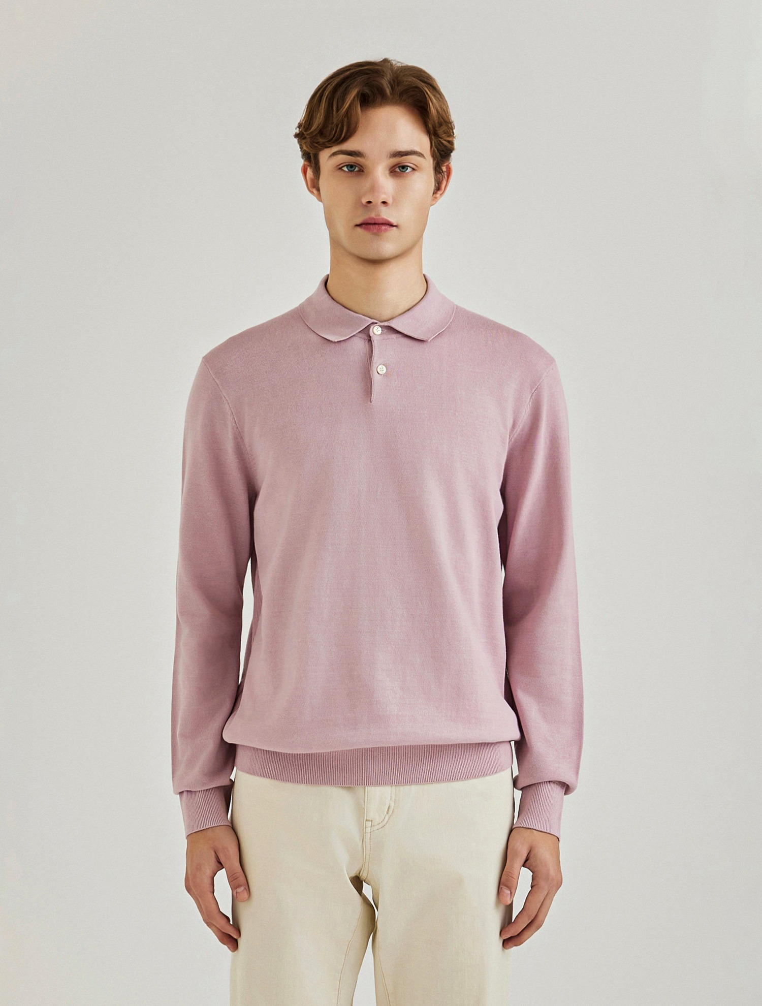 솔리드 긴팔 티에리 스웨터 핑크 (AM0ETS10173)