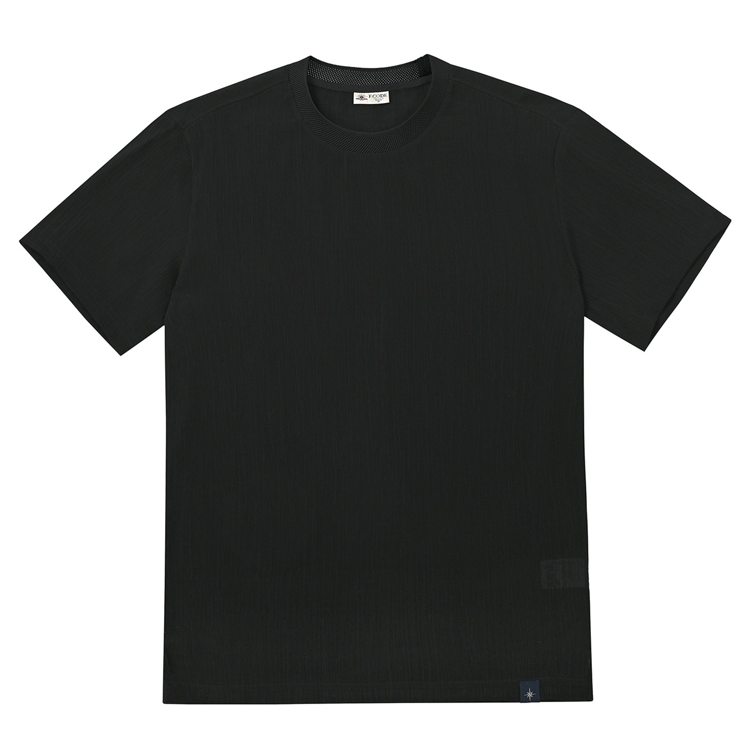 [페라로밀라노] 남성 우븐 라운드 반팔 티셔츠 블랙 (AM0DKS25839)
